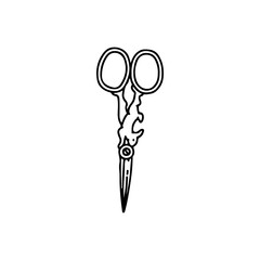 vector illustration of vintage scissors