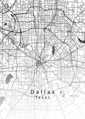 Obraz premium Dallas Texas City Map