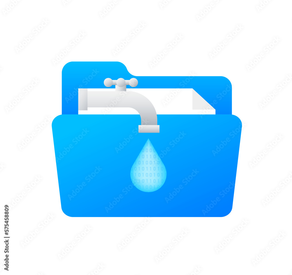 Aufkleber data leaks, cloud hacking. data hack problem. vector stock illustration.