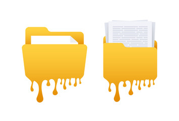 Data leaks, Cloud hacking. Data hack problem. Vector stock illustration. © DG-Studio