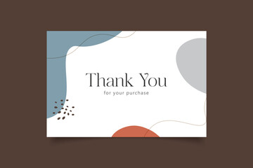 thank you card template design with abstract background - obrazy, fototapety, plakaty