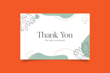 thank you card template design with abstract background