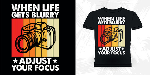Funny Cameraman Photographer Photography Retro Vintage T-Shirt Design