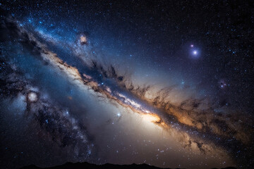 Fototapeta na wymiar stunning photograph of the milky way galaxy against , ai generated
