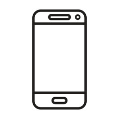 smartphone line icon black, mobile phone icon outline vector, touch screen phone line, Trendy Smartphone Icon vector eps 10