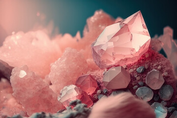 Mysterious pink crystal abstract generative background