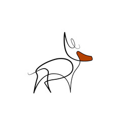 One Line Art of Animals - AI Format - Deer