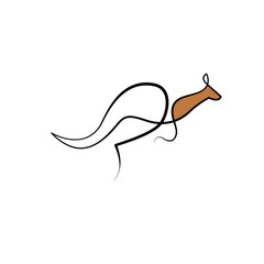 One Line Art - Animals - Kangaroo