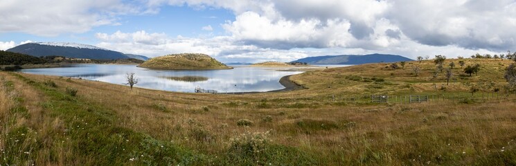 Fototapeta na wymiar Landscape at the beautiful end of the world - Ushuaia, Tierra del Fuego, South America - Panorama