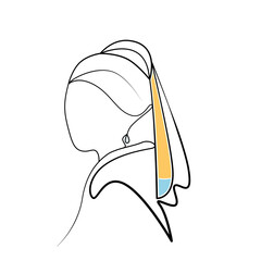 One Line Art - Famous Painting