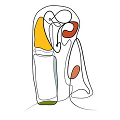 One Line Art - The Kiss