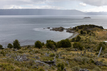 Fototapeta na wymiar Landscape at the beautiful end of the world - Ushuaia, Tierra del Fuego, South America