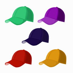 vector multi color caps