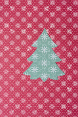Naklejka na ściany i meble christmas tree made of snowflakes on decorative holiday scrapbook paper