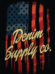 Vintage america denim typography, t-shirt graphics, vectors

