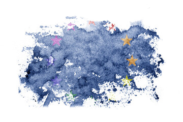Europe, European, Gay flag background painted on white paper with watercolor.