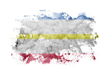 Germany, Mecklenburg, Western, Pomerania flag background painted on white paper with watercolor.