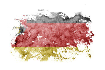 Germany, Rhineland, Palatinate flag background painted on white paper with watercolor.