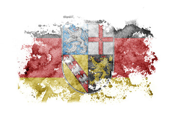 Germany, Saarland flag background painted on white paper with watercolor.