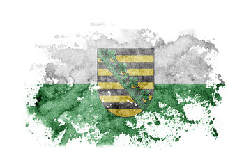 Germany, Saxony, state flag background painted on white paper with watercolor.