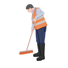 man with mop