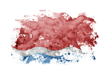 Russia, Amur Oblast flag background painted on white paper with watercolor.
