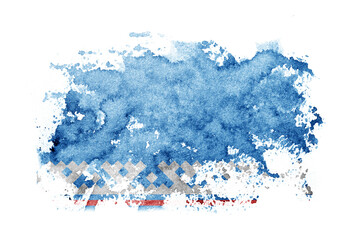 Russia, Russian, Yamal Nenets Autonomous District flag background painted on white paper with watercolor.
