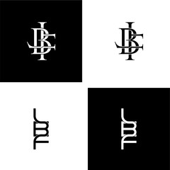 lbf initial letter monogram logo design set