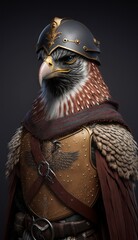 Raiding Valhalla: A Cute, Cool, and Beautiful Viking Animal Falcon Warrior's Battle on a Longship with Beautiful Stylish Designer Armor and Norse Mythology (generative AI)