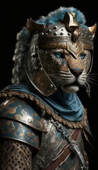 Raiding Valhalla: A Cute, Cool, and Beautiful Viking Animal Jaguar Warrior's Battle on a Longship with Beautiful Stylish Designer Armor and Norse Mythology (generative AI)