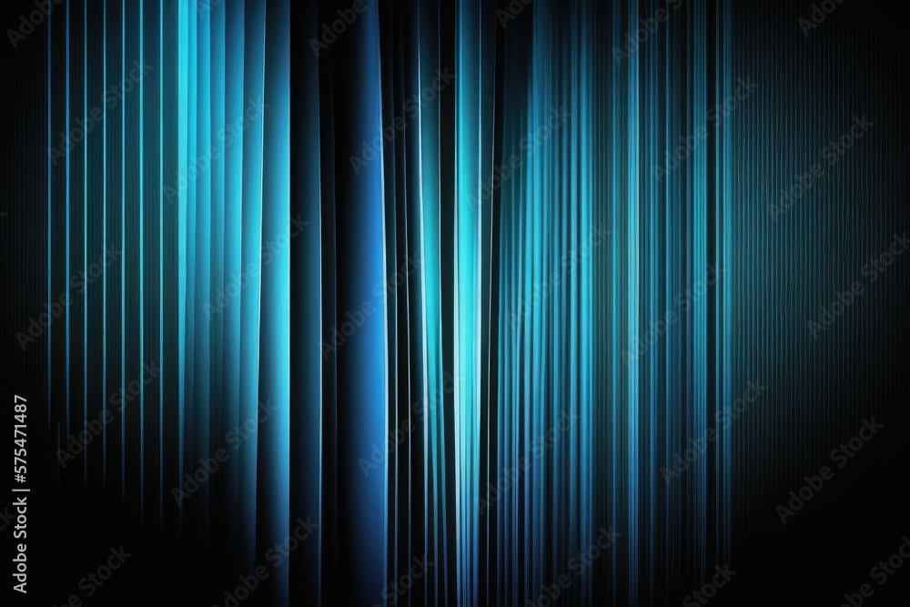 Canvas Prints Narrow lines and bright lights illuminate a pitch black background; a neon glow glows in the darkness. Blue abstract backdrop. Generative AI