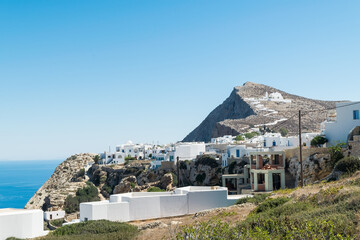 Chora white village of Folegandros, Cyclades islands, Greece