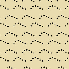 Geometry, circles, waves. Vector seamless pattern. Background illustration, decorative design for fabric or paper. Ornament modern