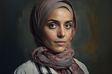 young woman muslim doctor. Generative IA