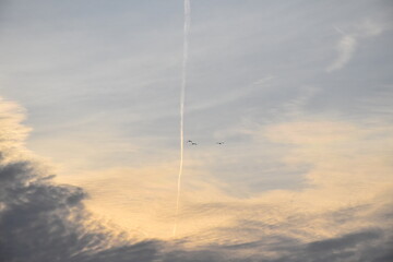 Contrail in a Sunset Sky