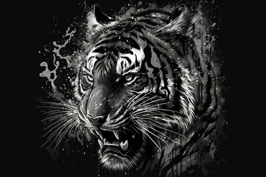 Cry of the Sumatran Tiger. Generative AI