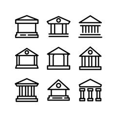 bank icon or logo isolated sign symbol vector illustration - high quality black style vector icons