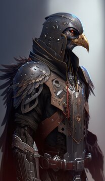 Stylish Futuristic Animal Falcon Combat Armor: A Cute and Cool Designer Exosuit with Energy Shield and Nanotech Enhancements for High-Tech Battle in Wildlife and Sci-Fi Settings (generative AI)