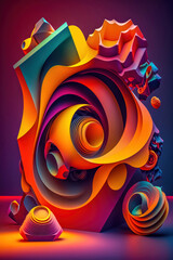 Vibrant Abstract Geometric Poster