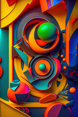 Vibrant Abstract Geometric Poster