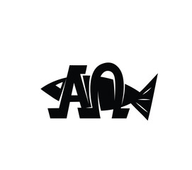 Alpha Omega with Fish Symbol, art vector design