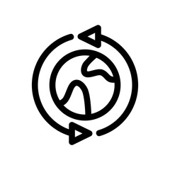 Earth Rotation icon or logo isolated sign symbol vector illustration - high quality black style vector icons