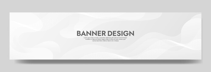 Abstract White Fluid Banner Template. Modern background design. gradient color. Dynamic Waves. Liquid shapes composition. Fit for banners