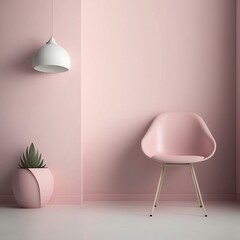 Minimalist Pink Corner. Generative AI