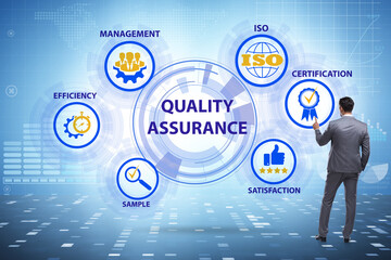 Businessman in quality assurance concept