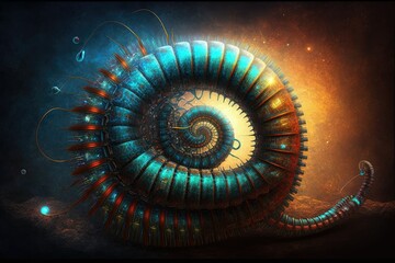 This artwork depicts a millipede. Generative AI