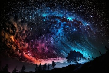 Obraz na płótnie Canvas Starry Sky Photo, Stunning Digital Picture. Generative AI