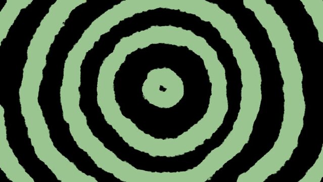 Looped 4K animated video. Divergent circles of different colors. Hand drawn pink, blue, yellow oval on transparent background. Animation with alpha channel. Template for social networks. Brush stroke