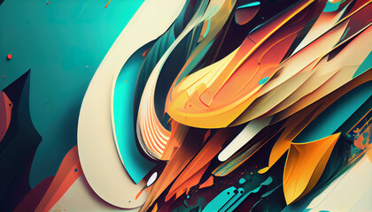 Abstract background - Abstract Style: Modern Abstract Illustration with Bold Colors and Geometric Shapes - generated ai.