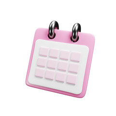 3d calendar icon with minimal cartoon style. 3d render icon